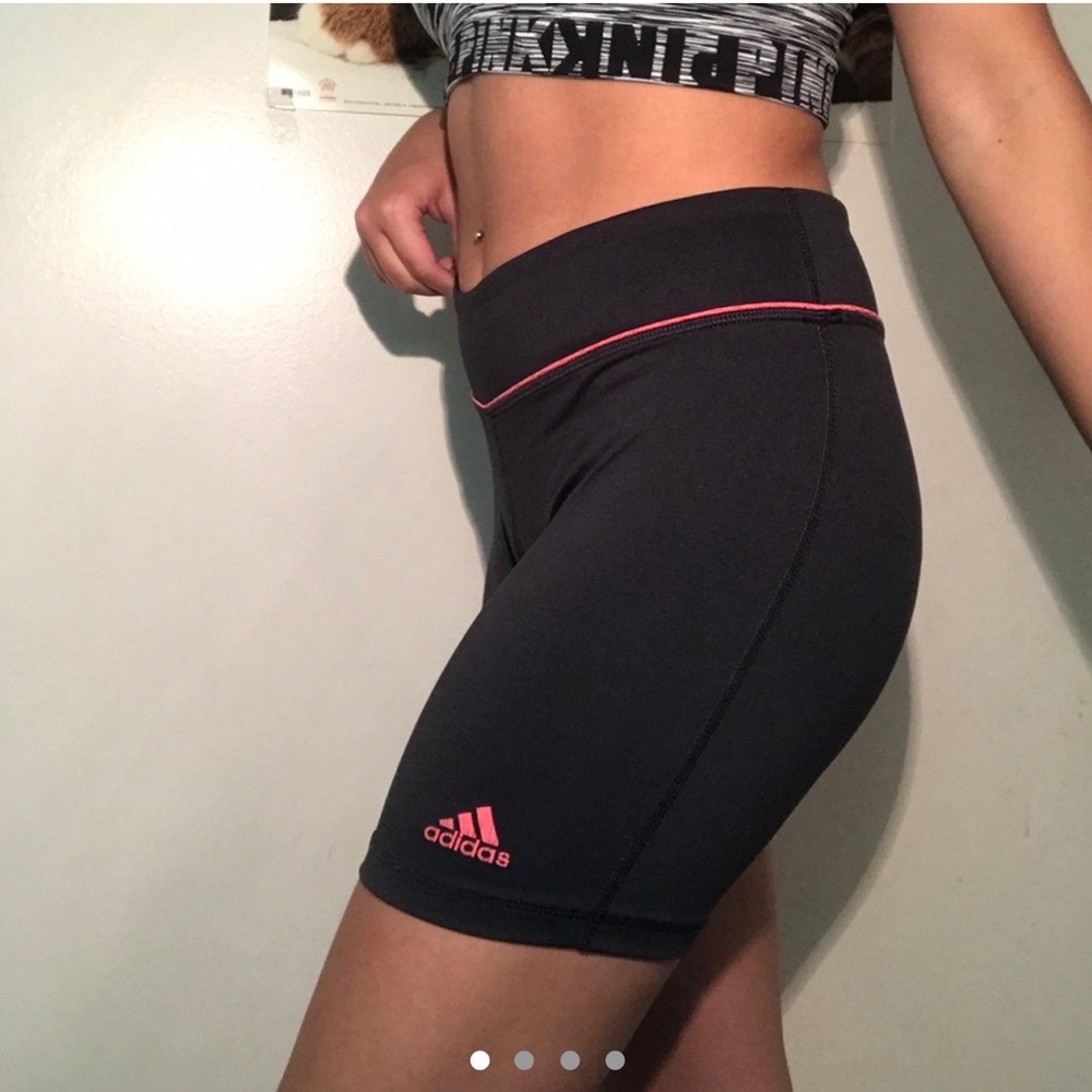 THE CUTEST ADIDAS PINK/GREY BIKER SHORTS!!!
